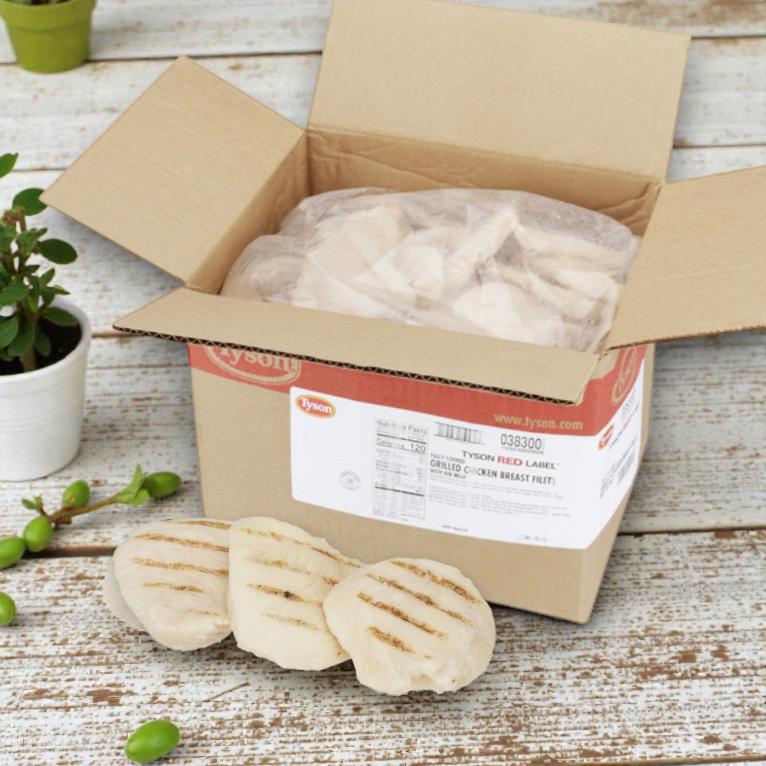 Tyson Red Label Chicken Breast Grill-Marked, Pre-Cooked (3 oz) (2 × 5 lb)