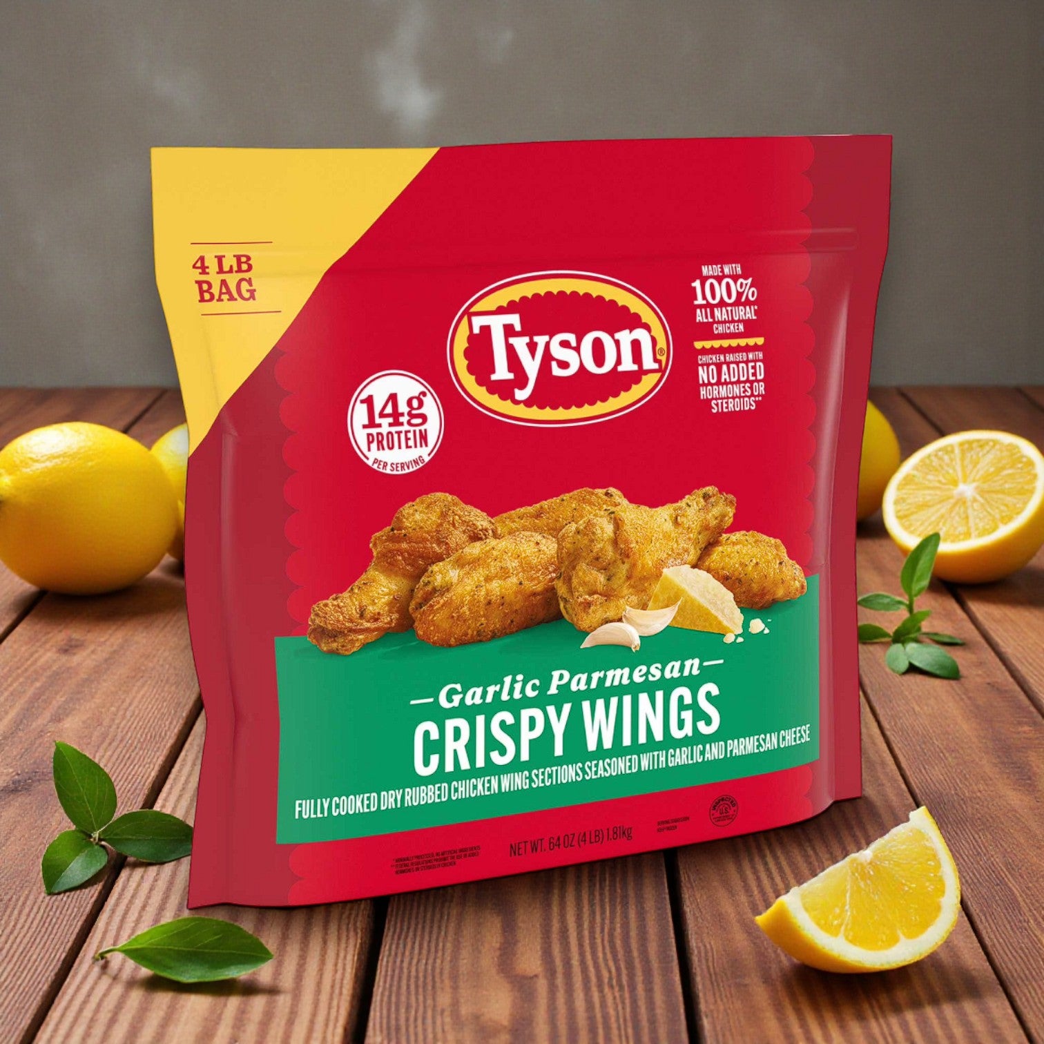 Tyson Frozen Garlic Parmesan Bone-In Oven Roasted Chicken Wings – 4 lbs