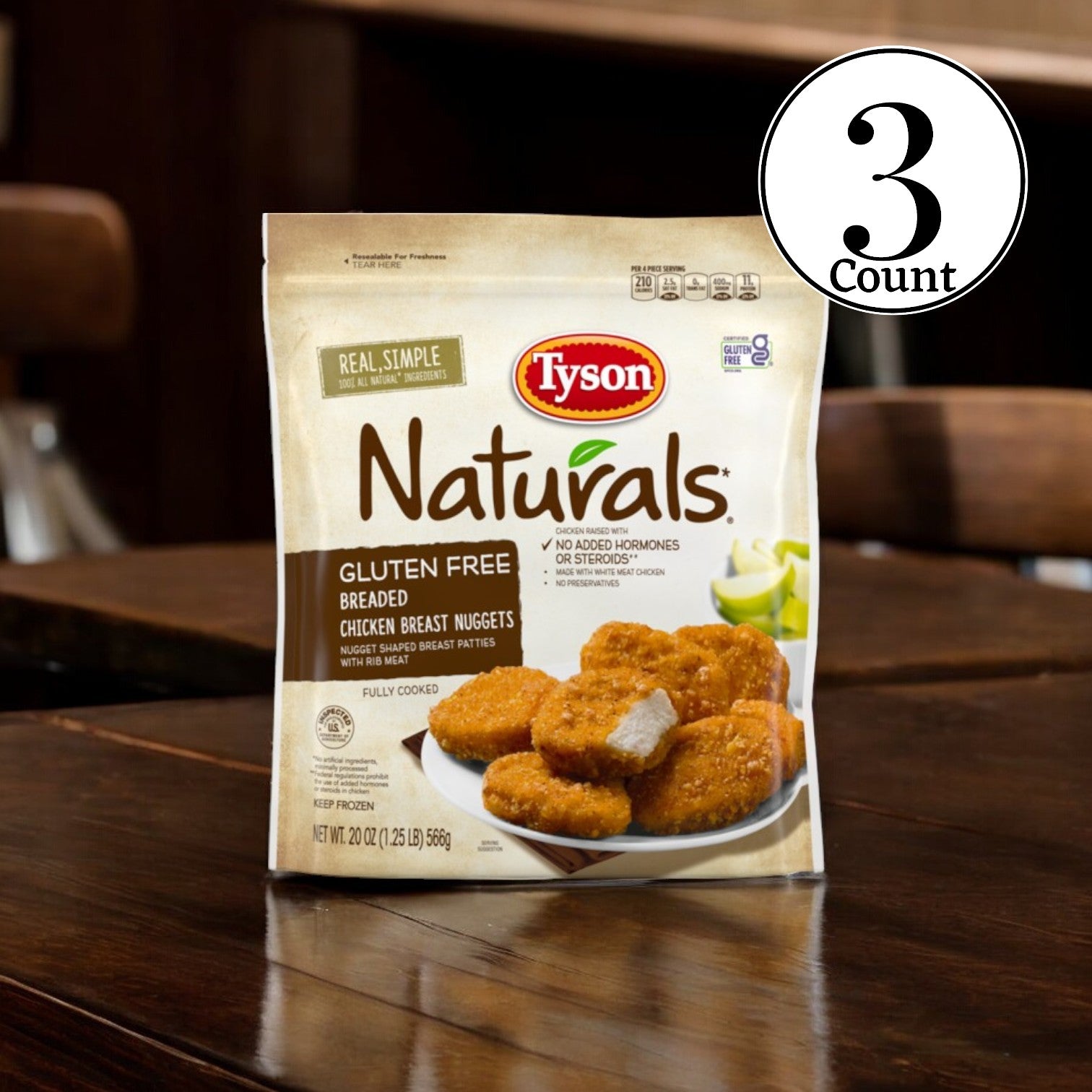 Tyson Naturals Gluten Free Breaded Chicken Breast Nuggets 20 oz. 3