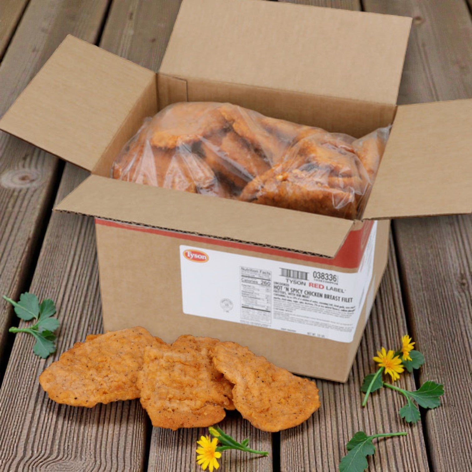 Tyson Red Label Chicken Breast Fritter Spicy Raw (2 × 5 lb)