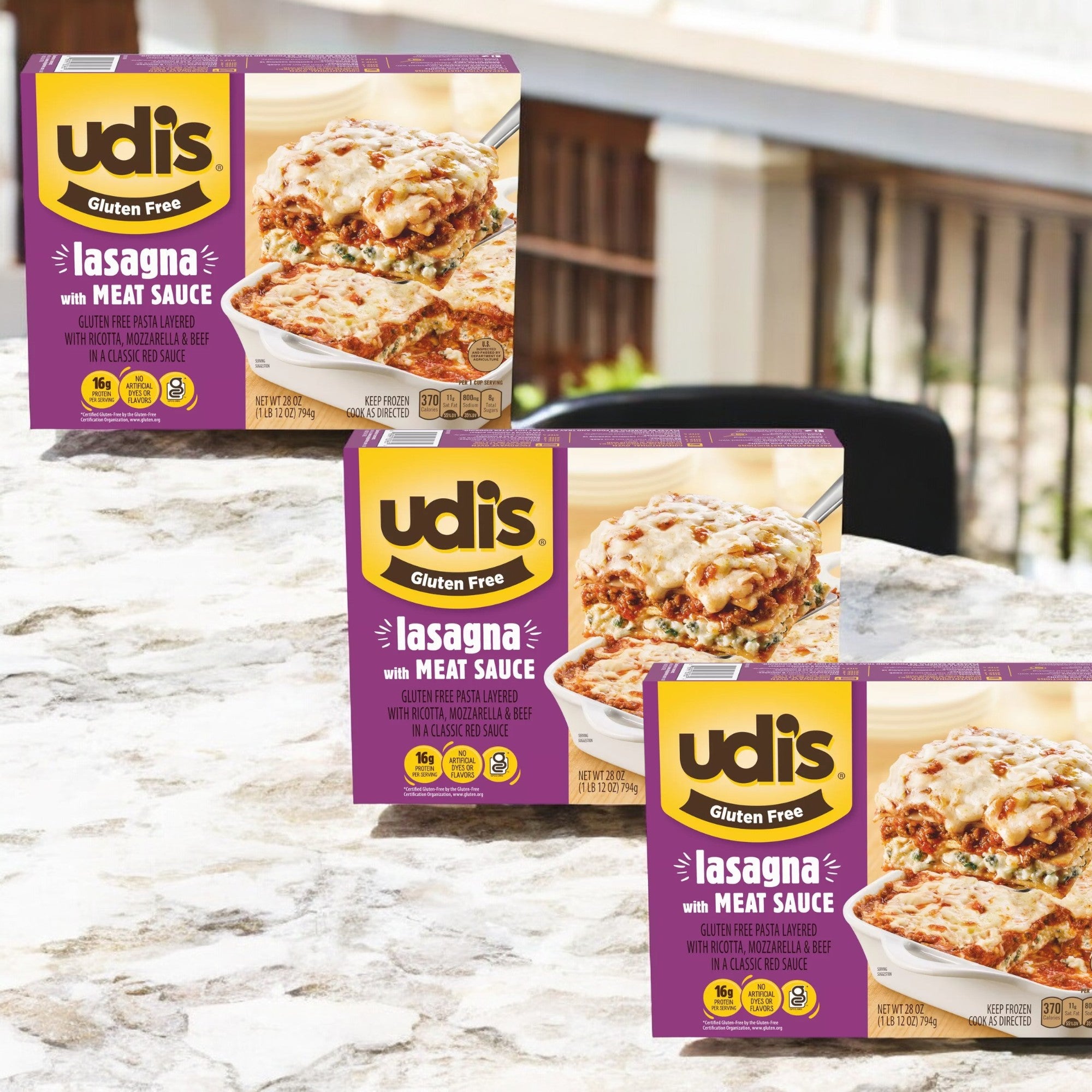 Udi's Gluten Free Frozen Lasagna with Meat Sauce - 3 Count