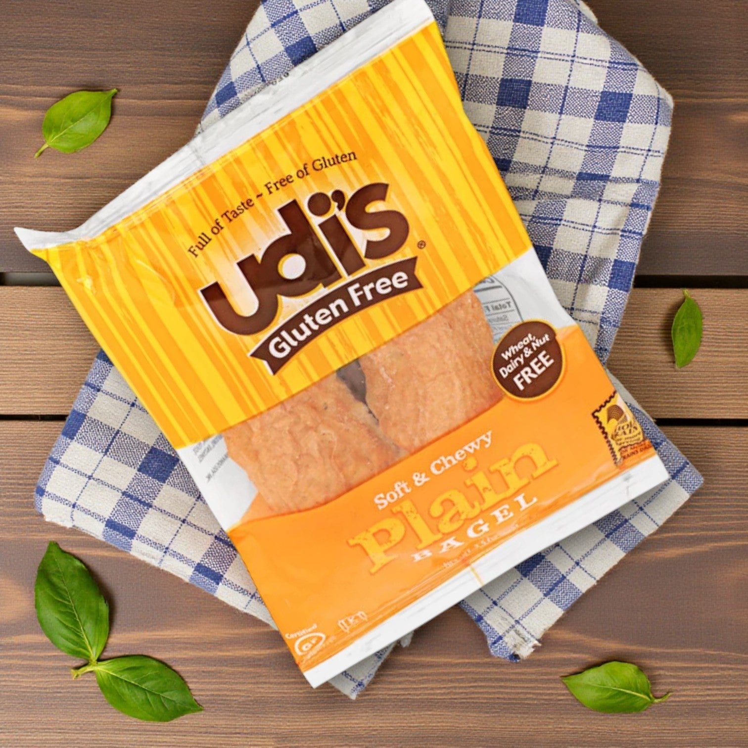 Udi’s Gluten Free Plain Bagels, Individually Wrapped – 24/3.5 oz