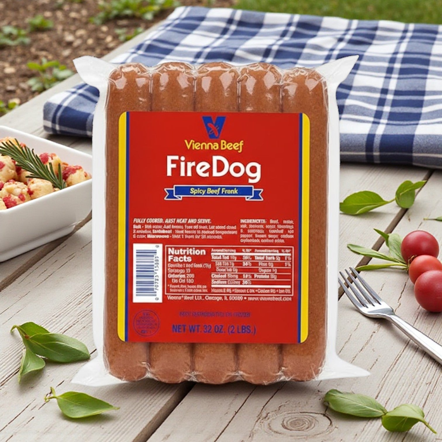 Vienna Beef Fire Spicy Jumbo Franks – 12 Count (32 oz Pack)