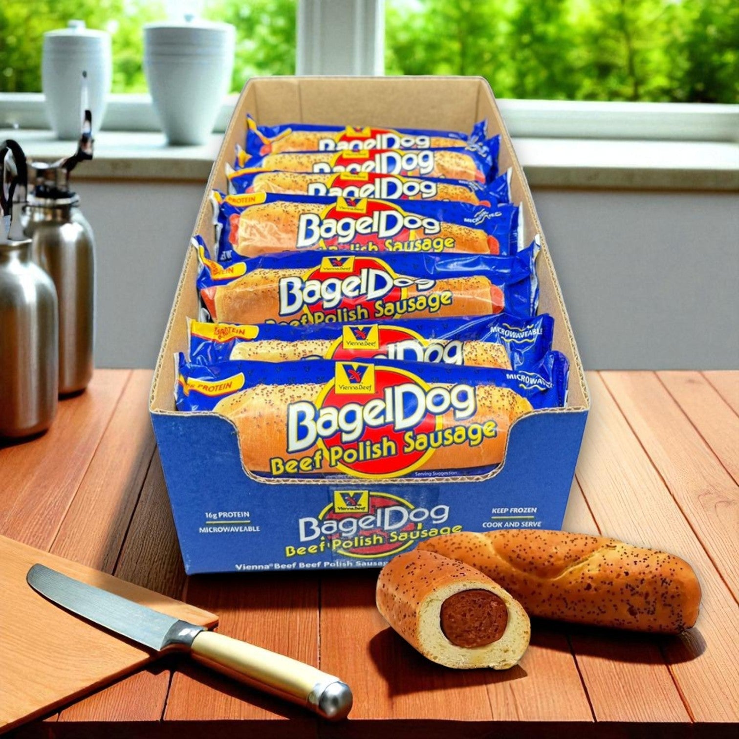 Vienna Beef Polish Sausage Bagel Dog- 14 Total Bagel Dogs