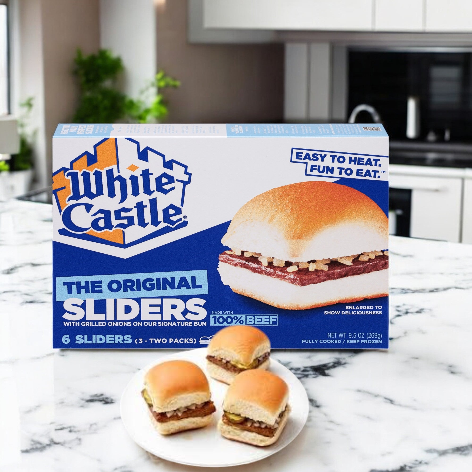 White Castle Microwaveable Hamburgers - 6 Count- 1 Pack