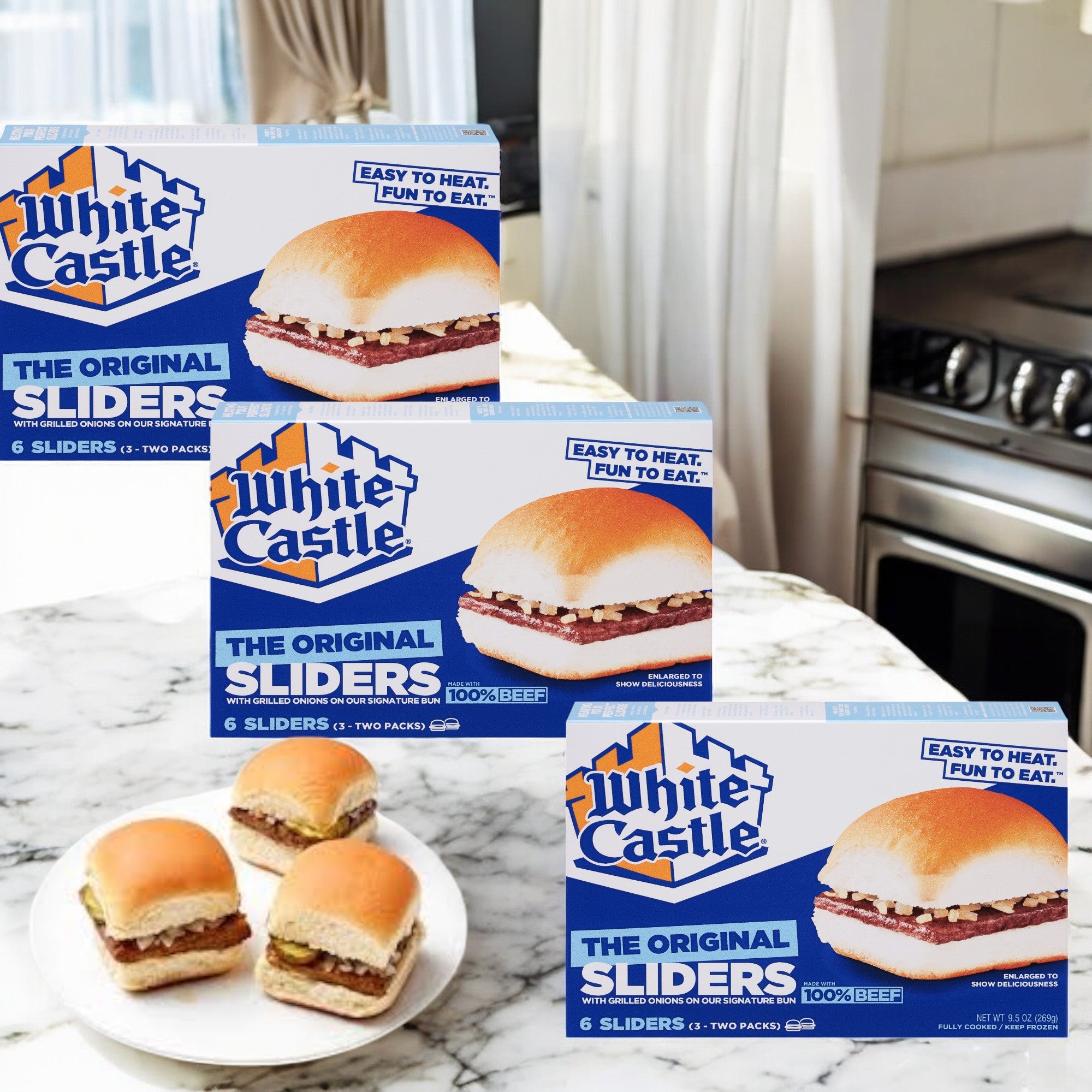 White Castle Microwaveable Hamburgers - 6 Count- 3 Pack