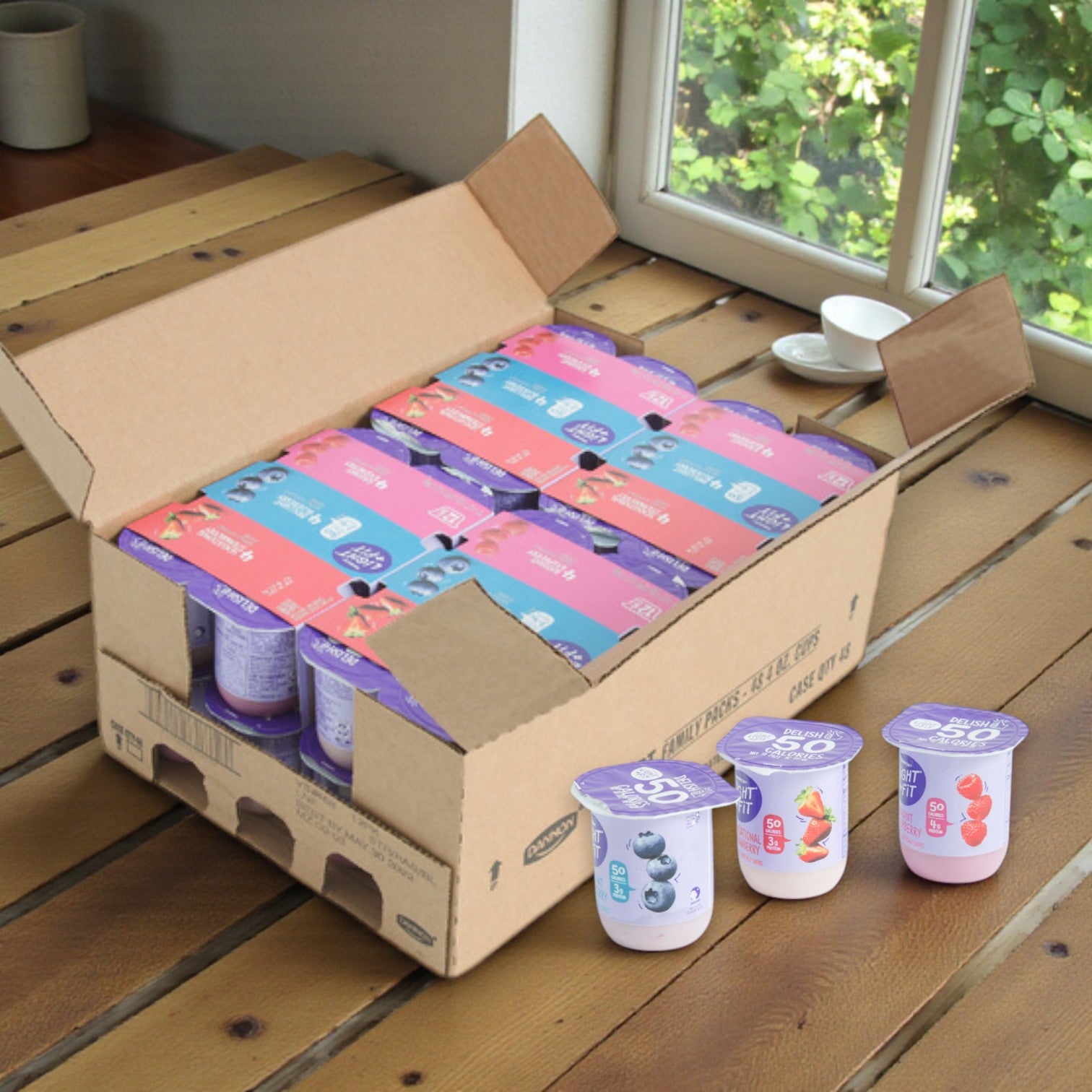 Dannon Lite & Fit Yogurt Variety Pack — Strawberry, Blueberry & Raspberry (48 × 4 oz)