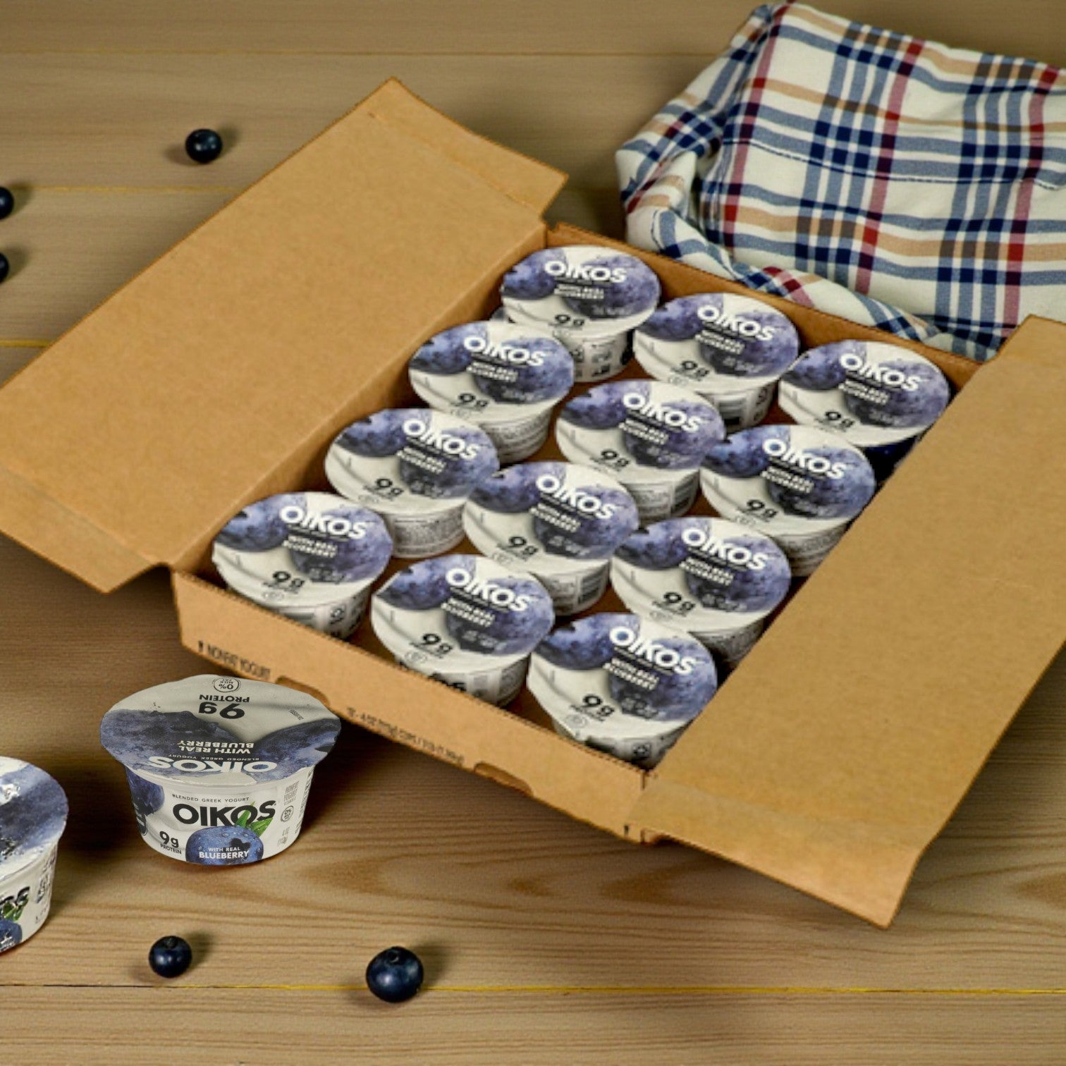 Oikos Greek Yogurt — Blueberry Blended (12 × 4 oz)