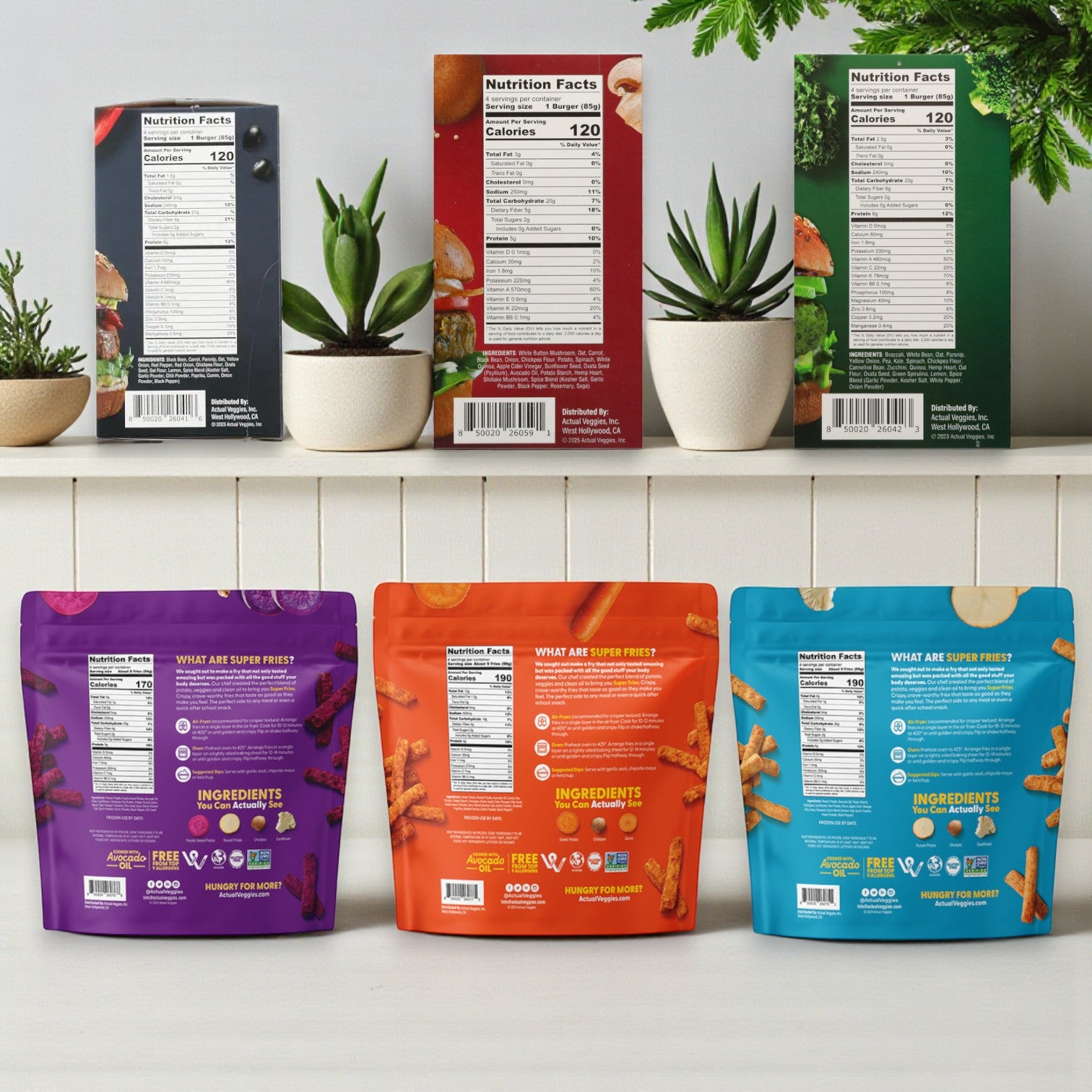 Actual Veggies Veggie Burger & Super Fries Variety Combo