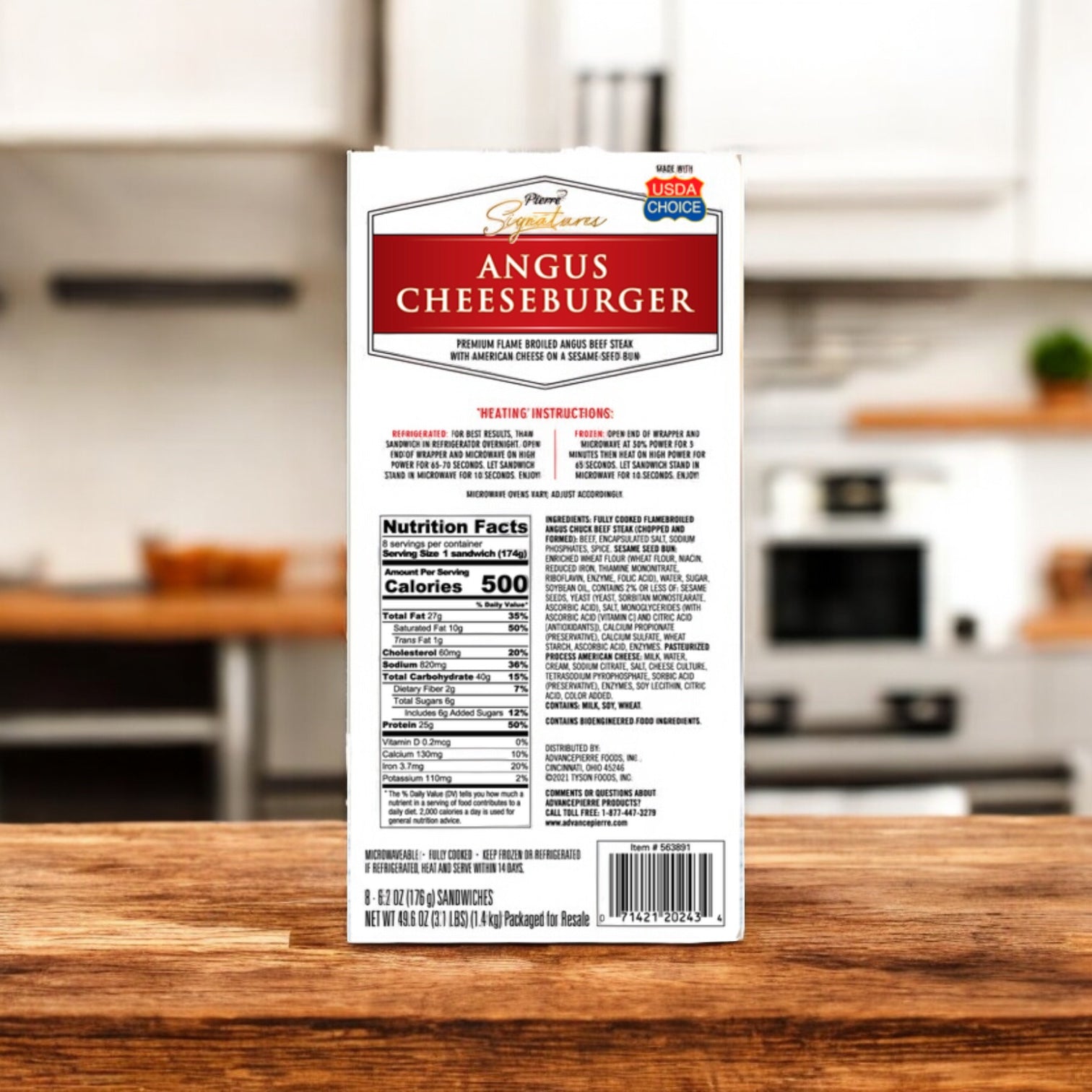 Pierre Signatures Angus Cheeseburger, 6.2 oz, 8 ct –3 Pack