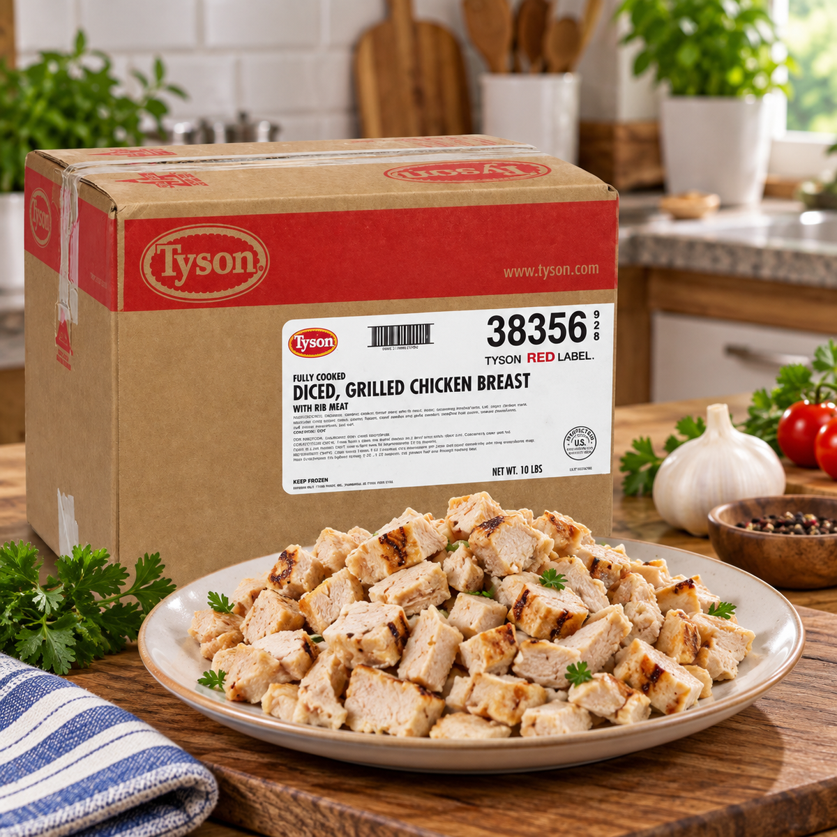 Tyson Red Label Diced Chicken Breast – 10 lb