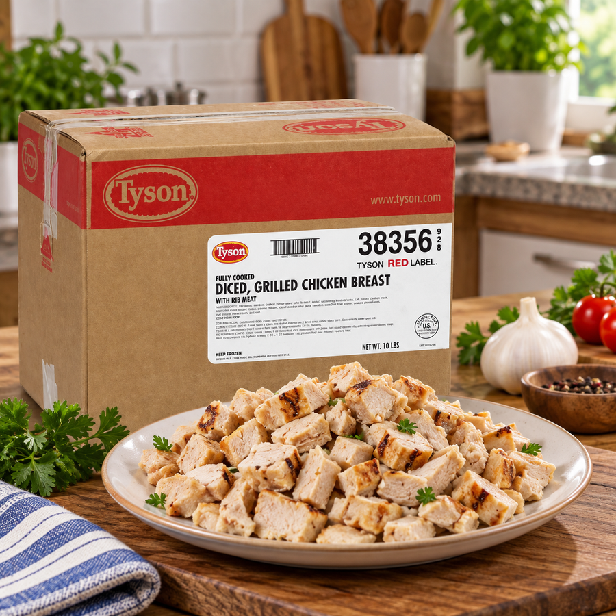 Tyson Red Label Diced Chicken Breast – 10 lb