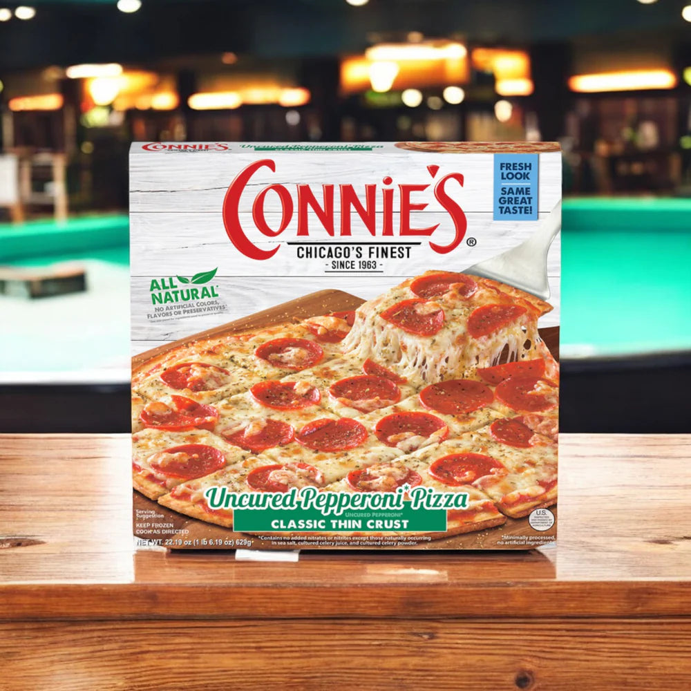 Connie's 3 Bundle Pizza with a 14 Slice Plain Cheese Cake! 1 Thin Sausage, 1 Thin Pepperoni, 1 Thin Cheese Pizza and 1 Plain Cheese Cake! - 4 Total Items!