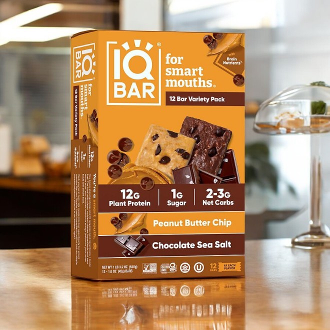 IQ Bar Plant Protein Bar Variety Pack, 12 pack- 1 Case