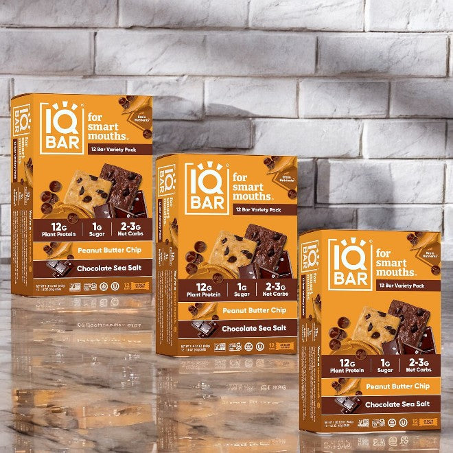 IQ Bar Plant Protein Bar Variety Pack, 12 pack- 3 Cases