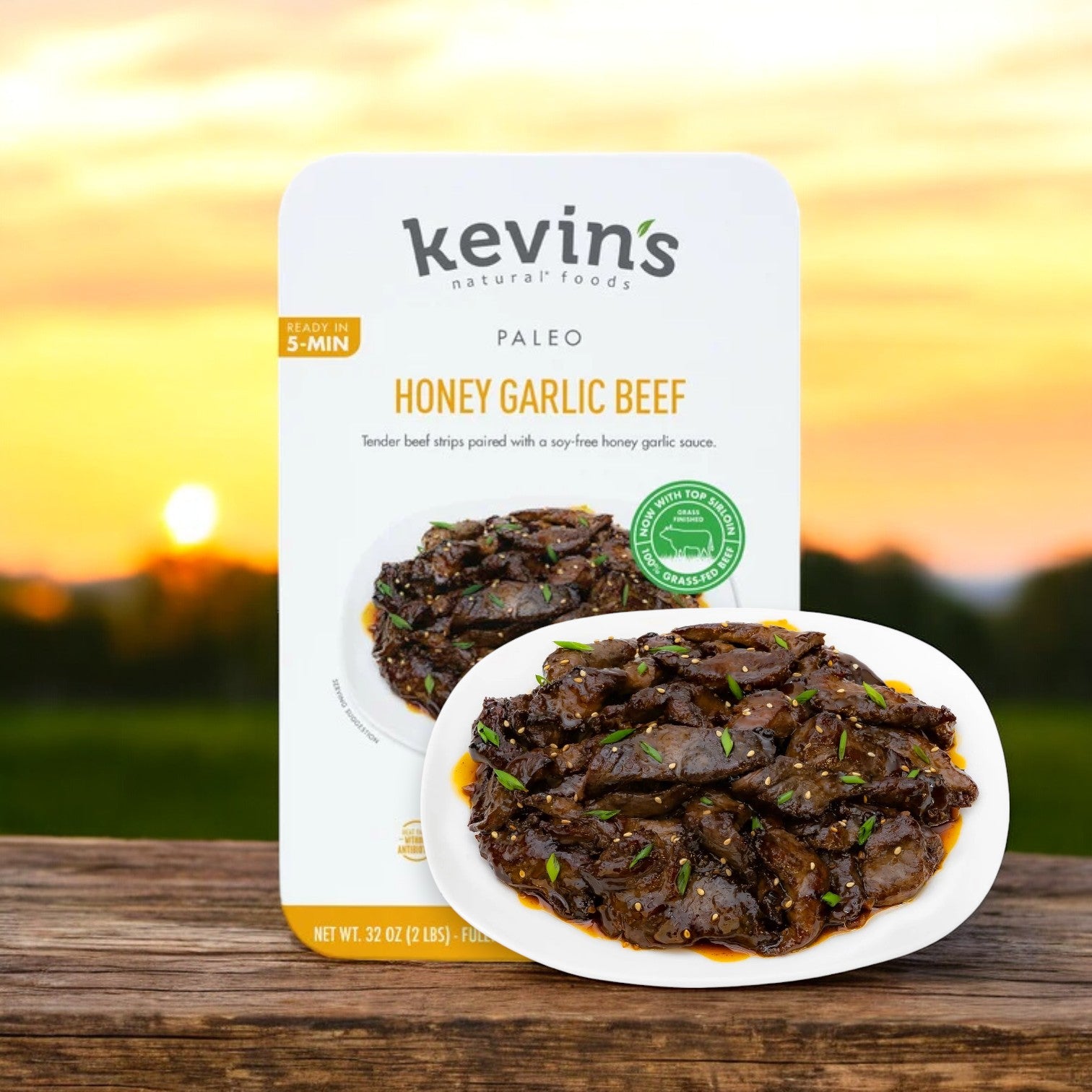 Kevin's Honey Garlic Beef, 32 oz. - 1 Case, 4 Packs