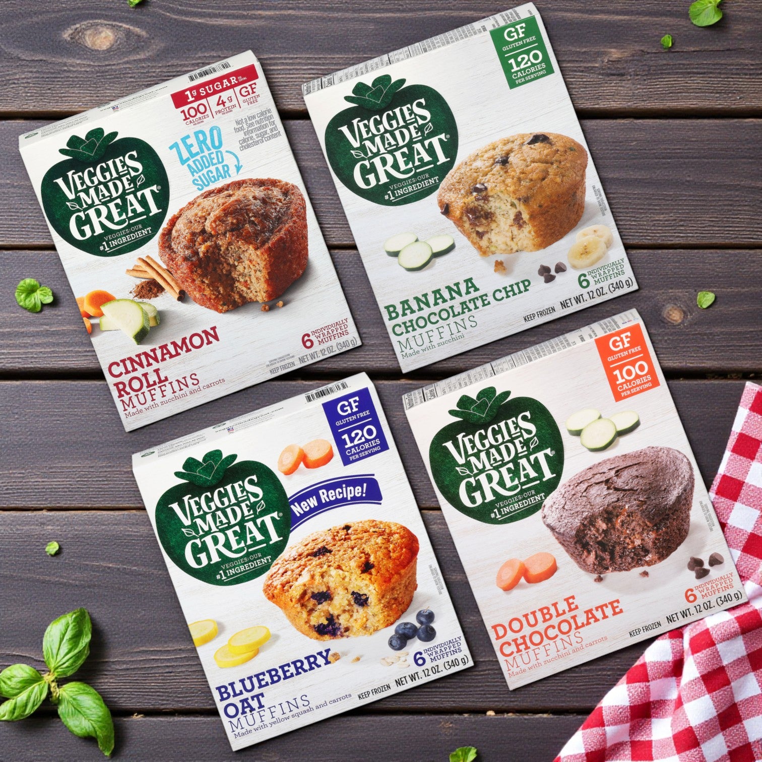 Veggies Made Great Muffin Variety Combo – 4 Packs (6 Count Each)
