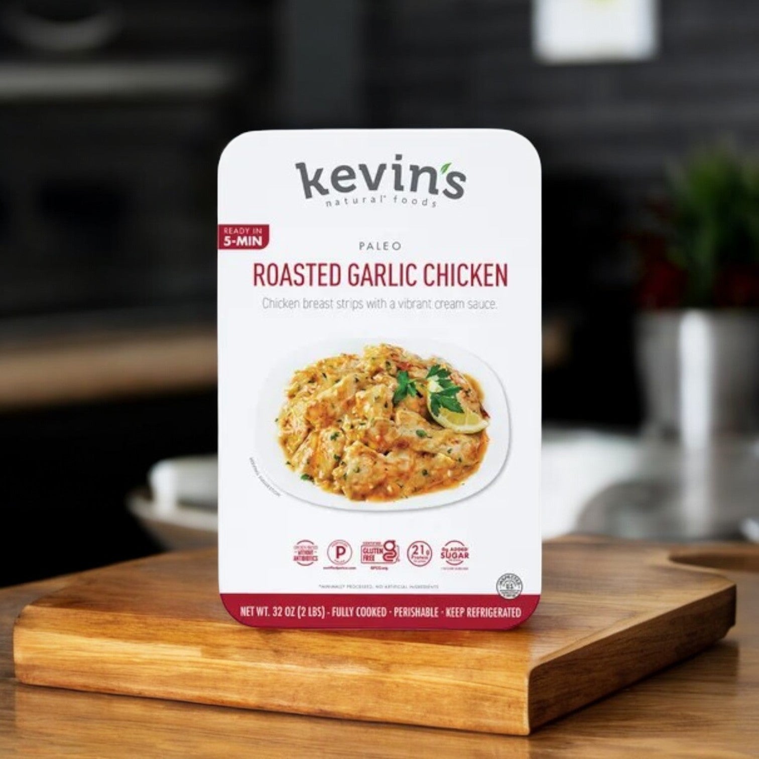 Kevin's Natural Foods Roasted Garlic Chicken, 32 oz.