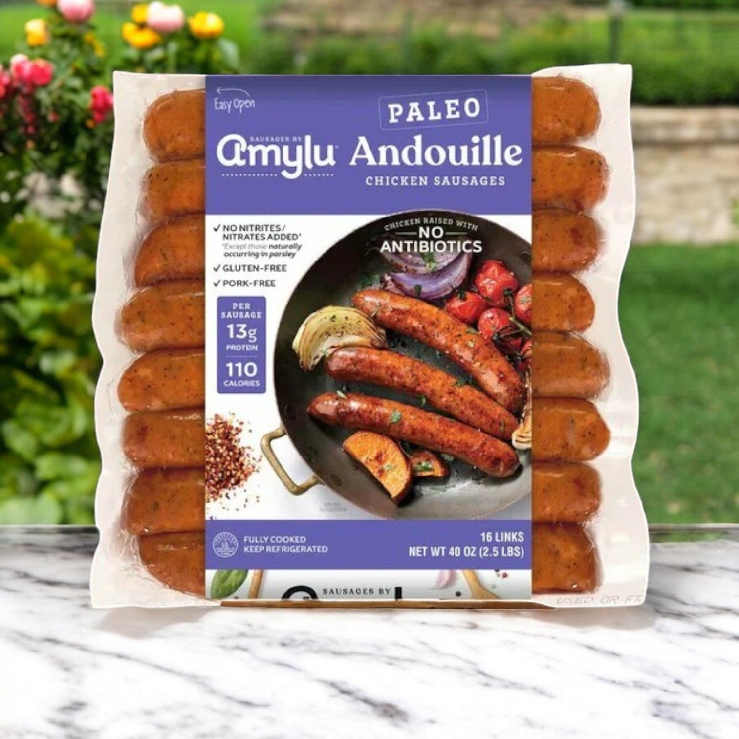 Amylu Paleo Andouille Sausage, 16 Count