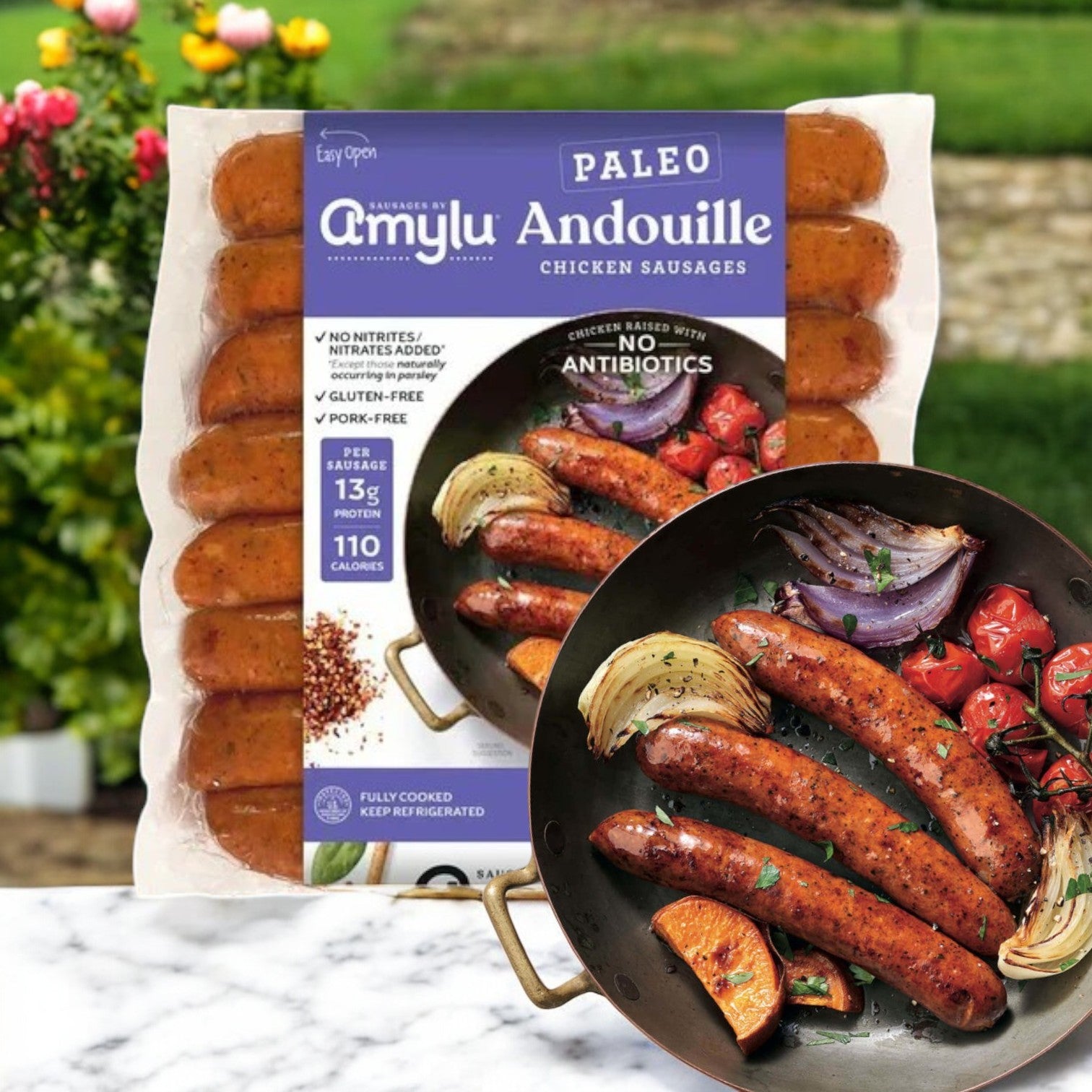 Amylu Paleo Andouille Sausage, 16 Count