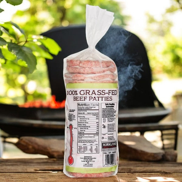 Kirkland Signature Grass-Fed Beef Patties-15 Count- 3 Packs