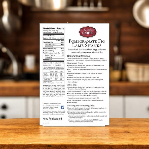 A La Carte Pomegranate Fig Lamb Shanks, 2 Count- 3 Packs(6 Total Shanks)