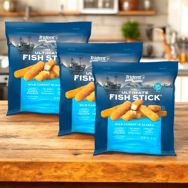 Trident Seafoods Panko Breaded Wild Caught Alaska Pollock Fish Sticks, 4 lbs, 3 Packs