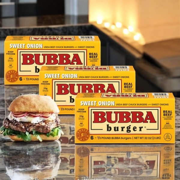 Bubba Burger Beef Chuck, Sweet Onion-6 Ct- 3 Pack