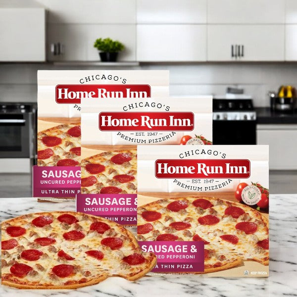 Home Run Inn Family Sausage and Uncured Pepperoni Pizza, 21.5 Oz- 3 Count