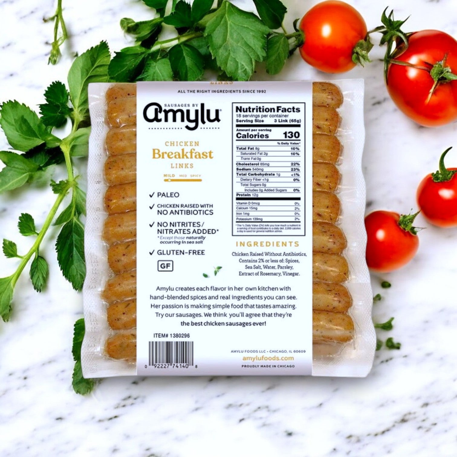 Amylu Chicken Breakfast Sausage Links – 2.5 lbs