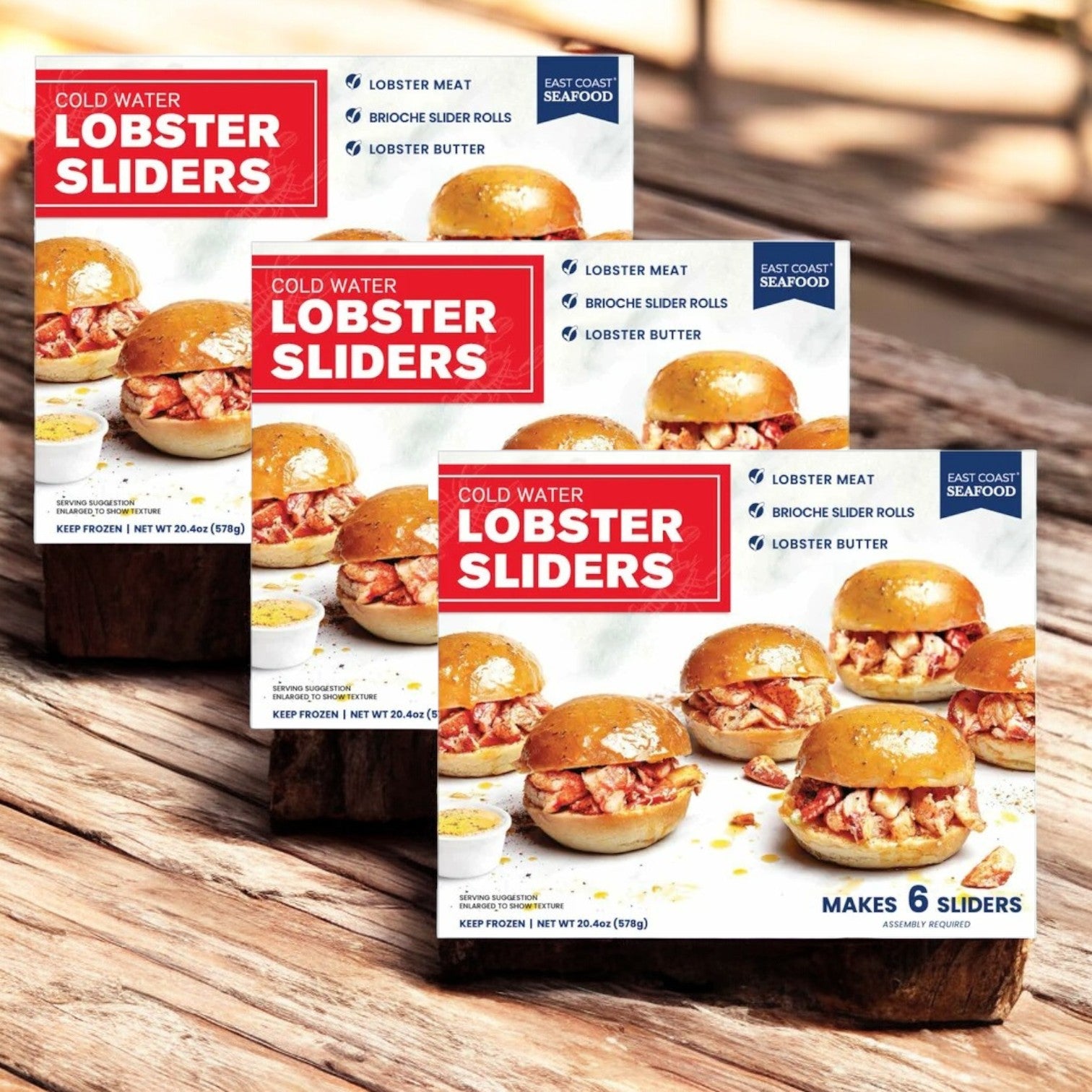 East Coast Seafood Lobster Sliders, 6-count, 20.4 oz - 3 Count- 18 Total Lobster Sliders