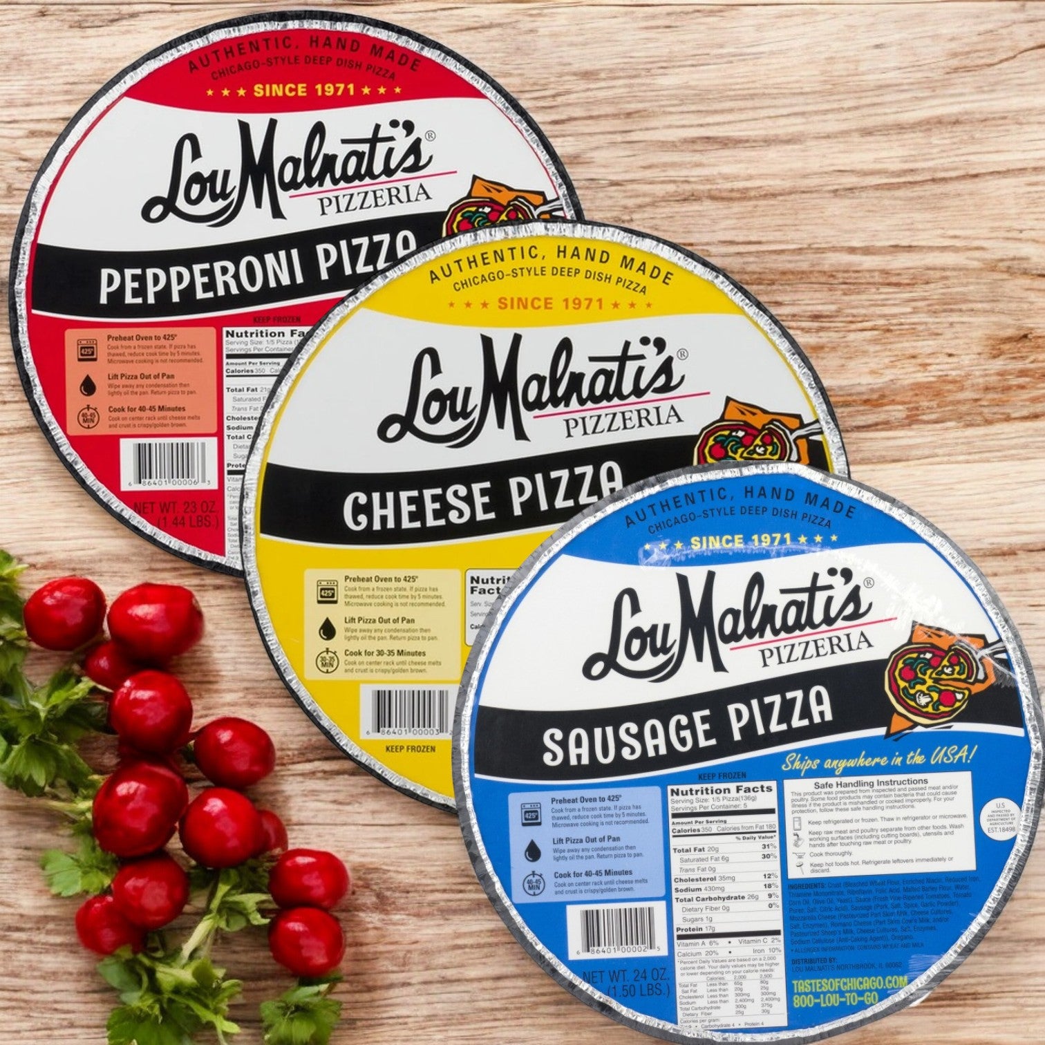 Lou Malnati's - Combo Pack - 3 Total Deep Dish Pizza's