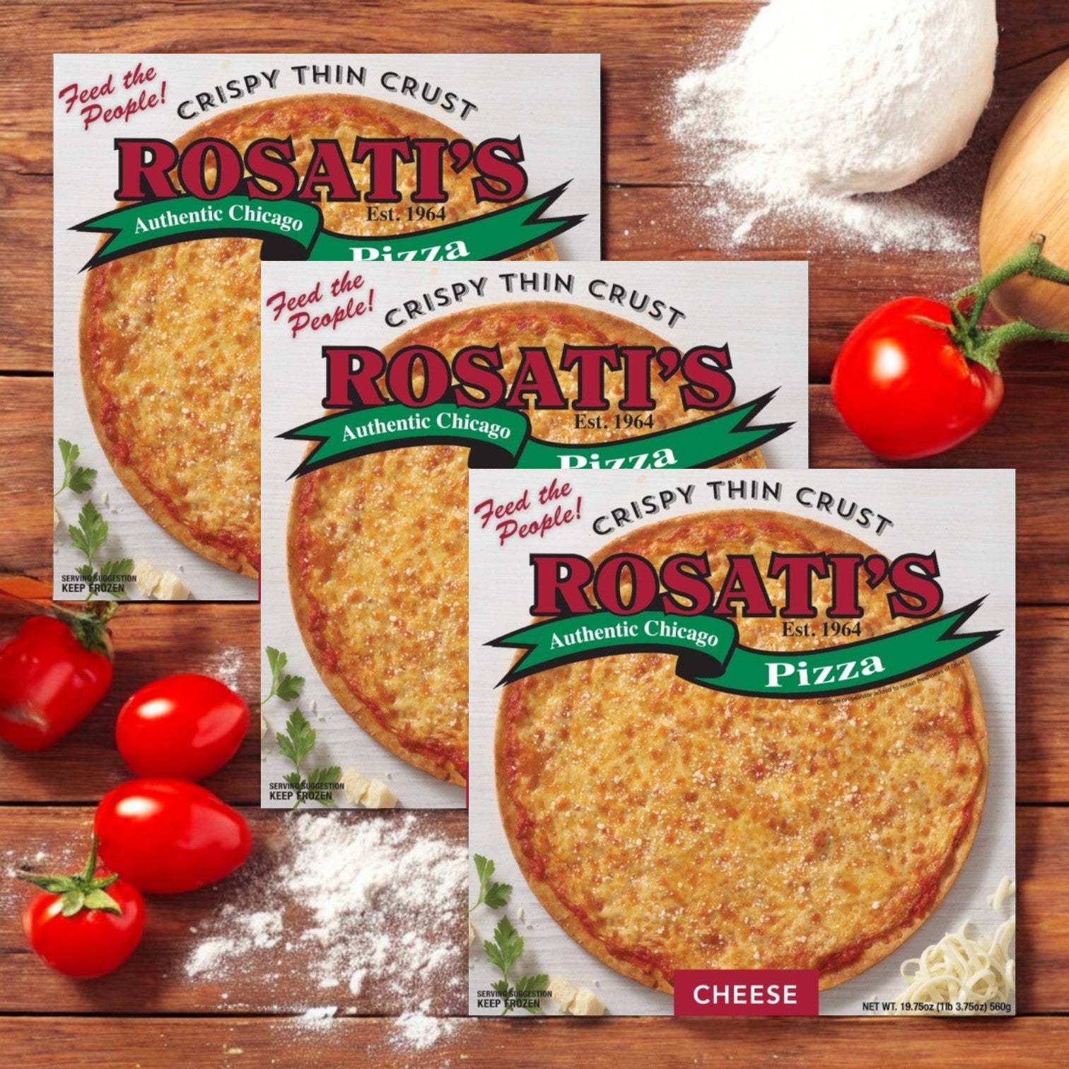 Rosati's Pizza Crispy Thin Crust Cheese, 19.75 oz. - 3 Count