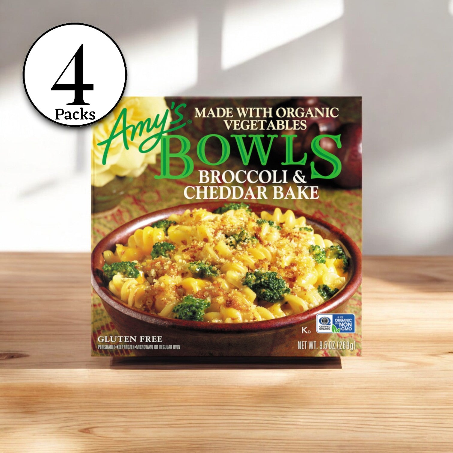 Amy's Kitchen Broccoli & Cheddar Bake Meal Bowl, 9.5 oz. - 4 Count