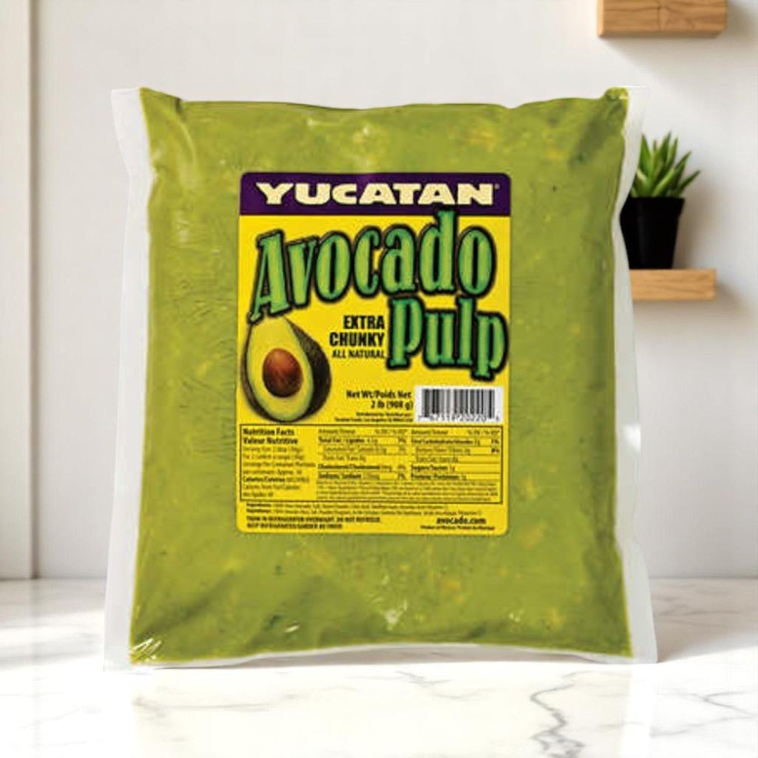 Yucatan Avocado Pulp – Extra Chunky, 6 Packs of 2 lbs. a Case