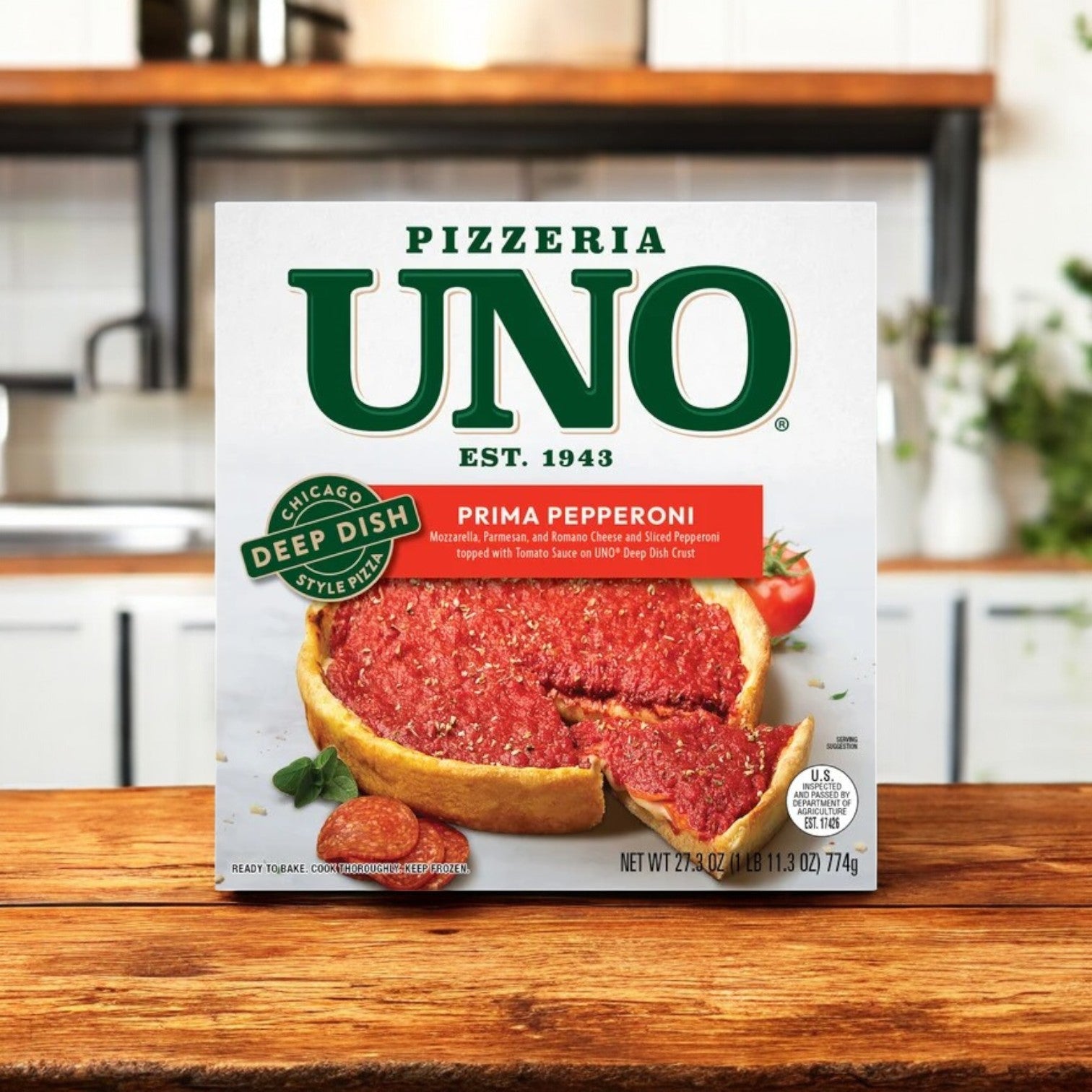 Pizzeria Uno 9in Chicago Style Deep Dish Prima Pepperoni Pizza, Tomato Sauce, 27.3 oz. - 3 Boxes