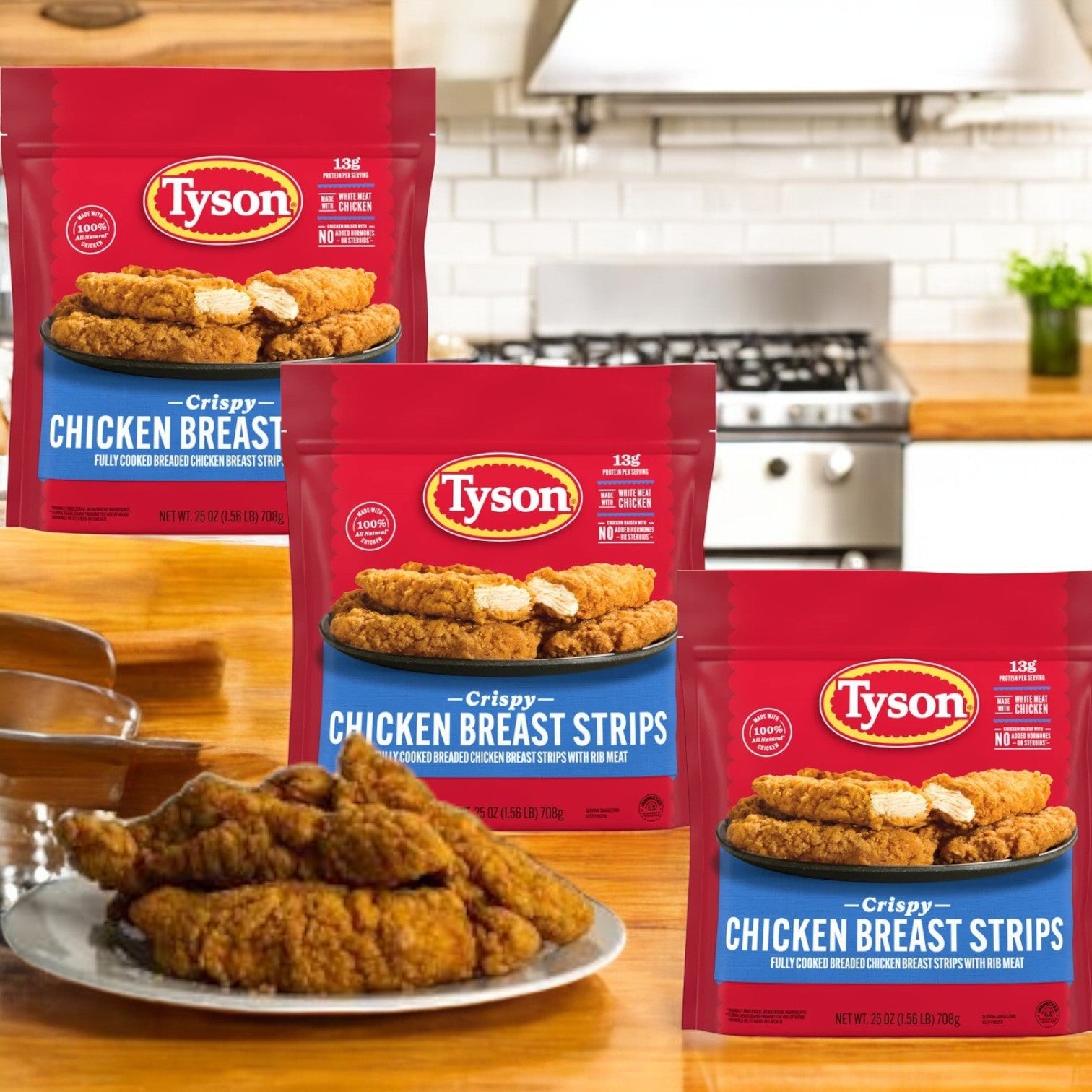 Tyson Fully Cooked Crispy Chicken Strips, 3.5 lbs. - 3 Bag