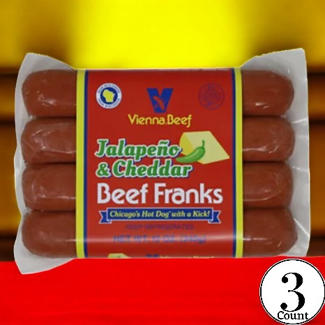 Vienna Beef Jalapeno & Cheddar Beef Franks- 3 Count