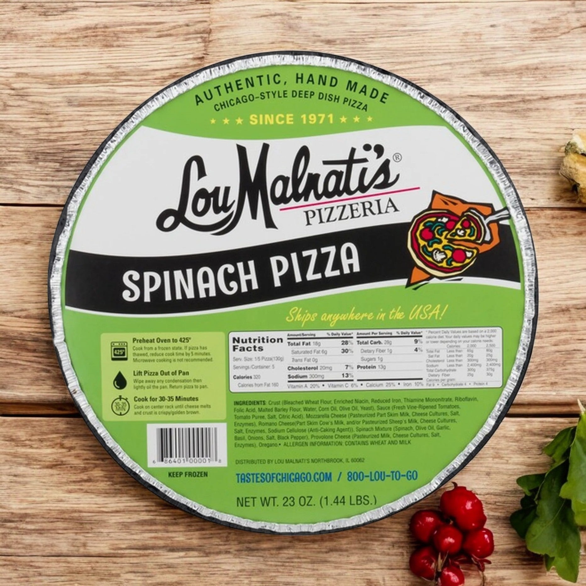 Lou Malnati's Pizza Spinach,  23 oz. - 1  Count