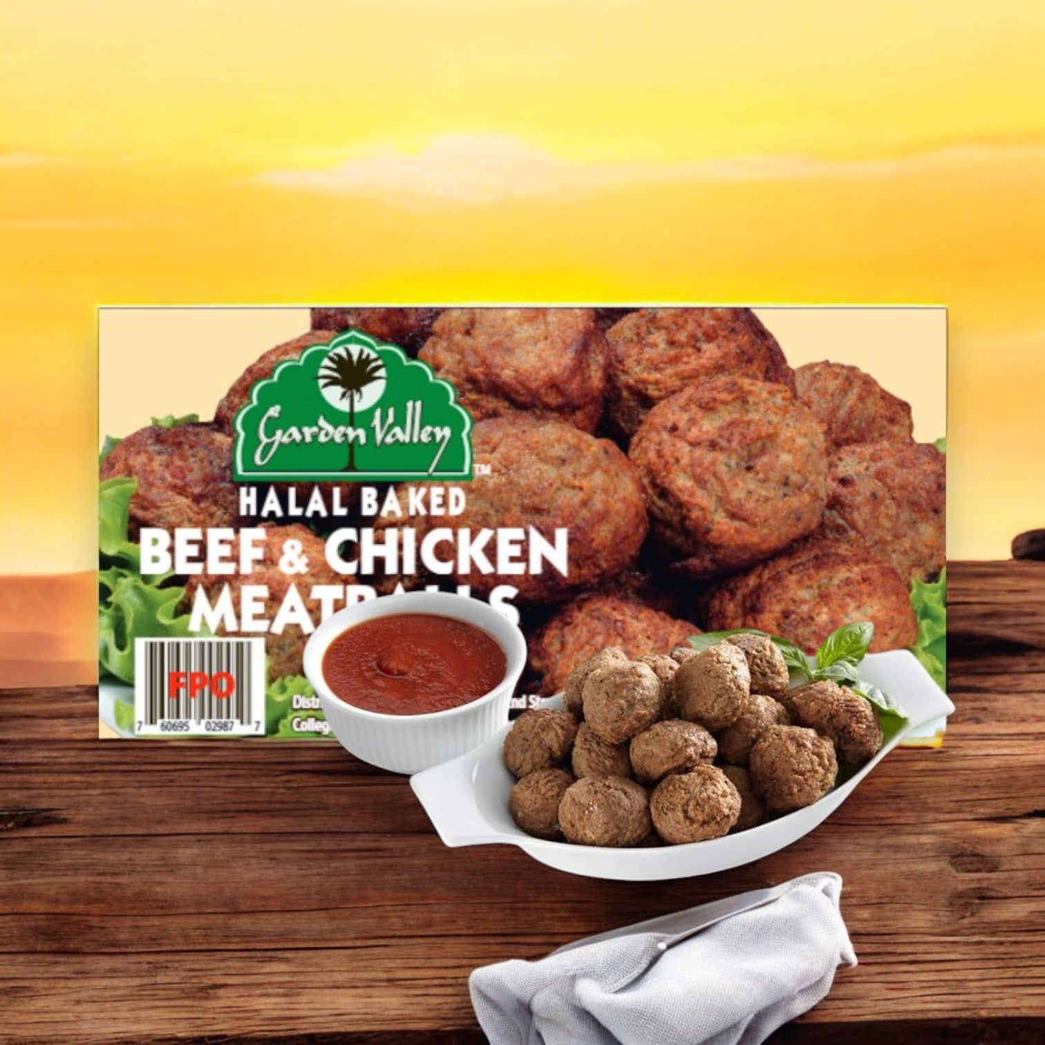 Savor the taste of Garden Valley's Frozen Halal 1oz Meatballs in a dish of meatballs and sauce. Perfectly paired with our Halal Breaded Tenders, this feast invites indulgence as the sun sets. Enjoy!.