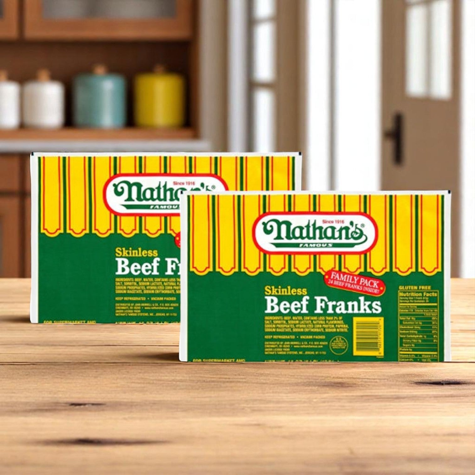 Nathans Famous, Frankfurter All-Beef 7", 70 Total