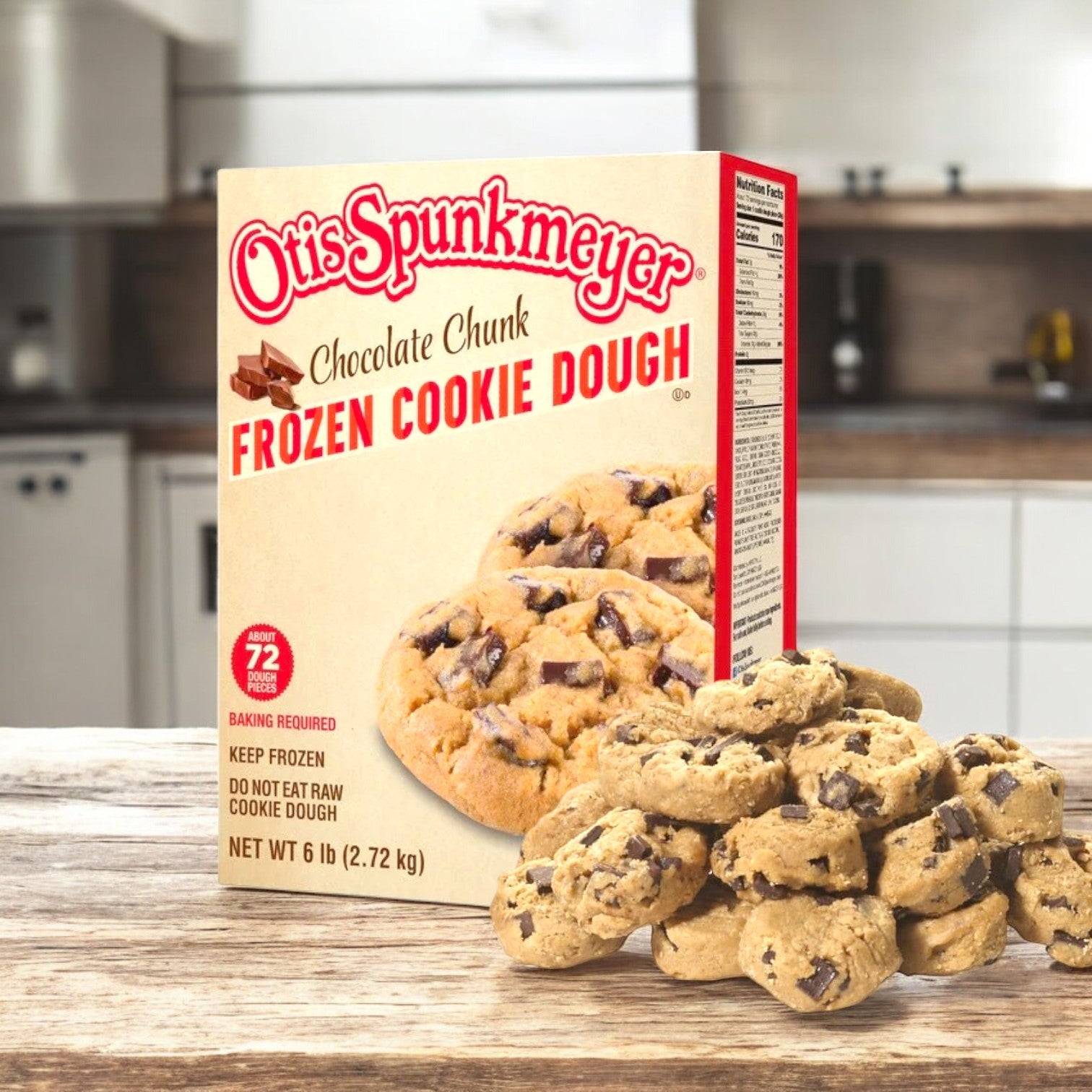 Otis Spunkmeyer Chocolate Chunk Cookie Dough, 6 lbs- 1 Count