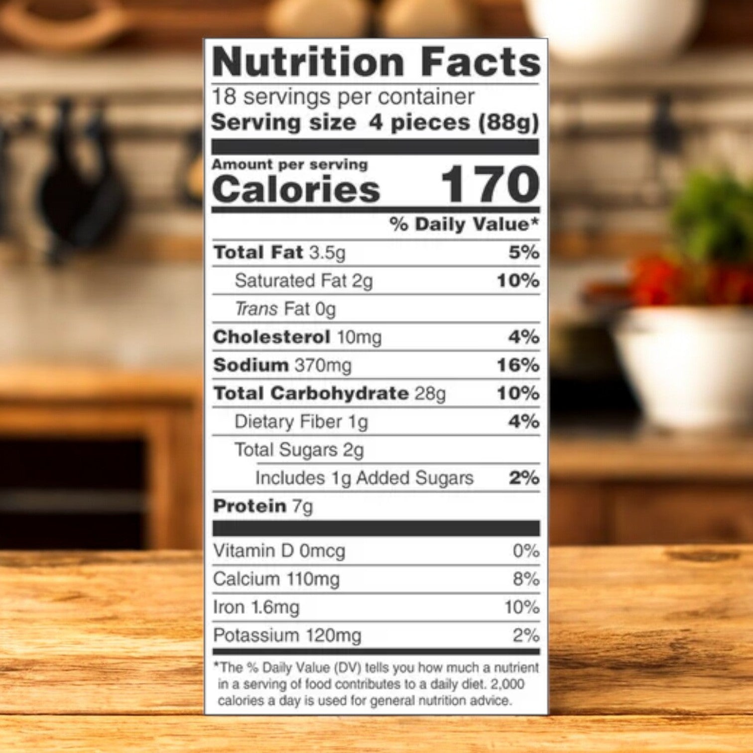 A nutrition facts label for Bagel Bites Mozzarella Cheese Mini Pizza Bagel Frozen Food Snacks - 72 Count, a popular product from Easy Lunches, reveals 18 servings per container with a 4 oz. serving size. Each serving has 170 calories, 3.5g total fat, 10mg cholesterol, 370mg sodium, 28g carbohydrates, and 7g protein.