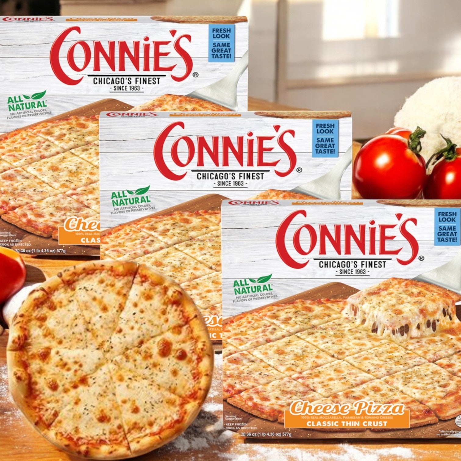 Connie's Pizza Pizza, Classic Thin Crust, Cheese, 20.36 oz. - 3 Pack