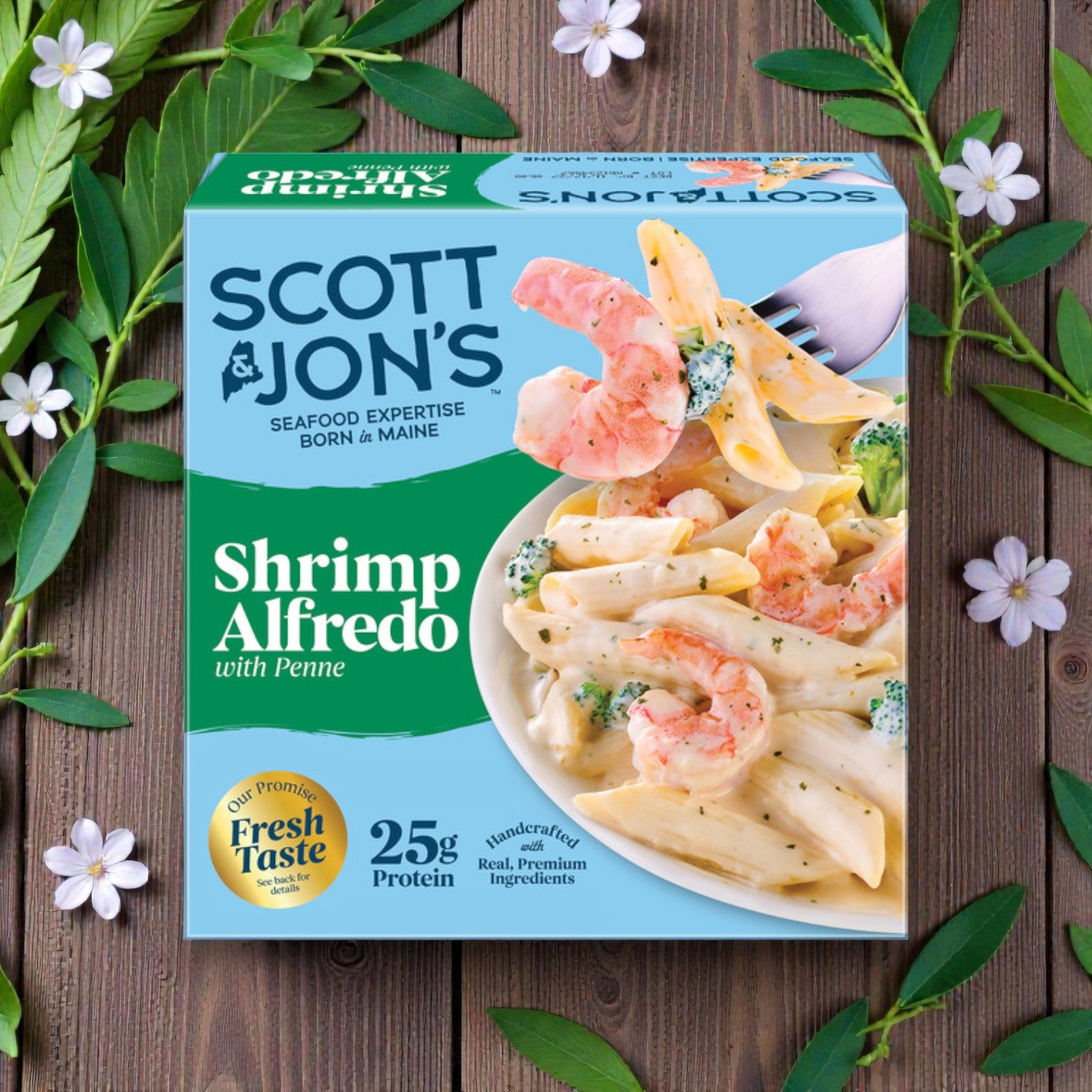 Scott & Jon’s Shrimp Alfredo Pasta Bowl – Frozen Meal (9.6 oz)