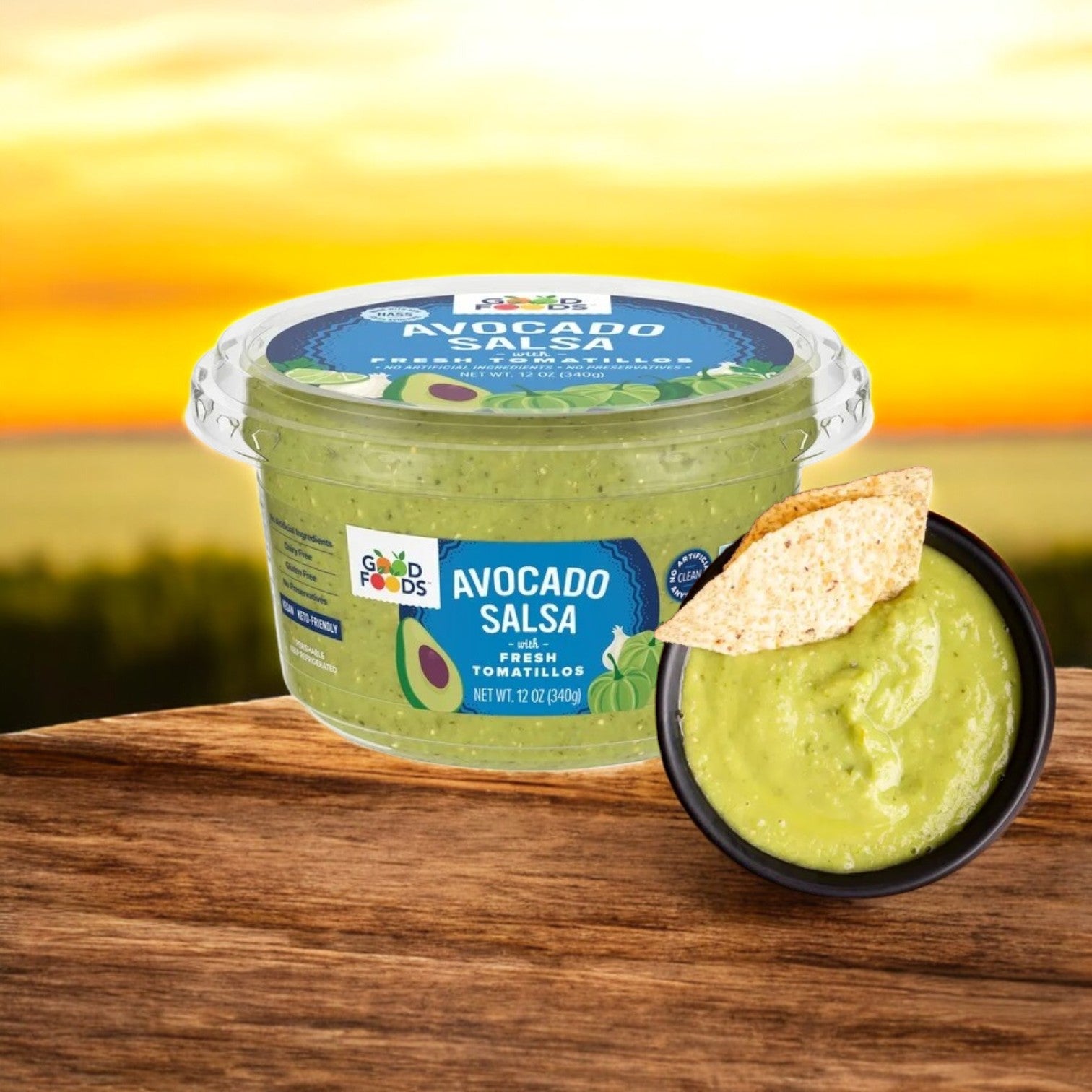 Good Foods Avocado Salsa with Fresh Tomatillos – 12 oz