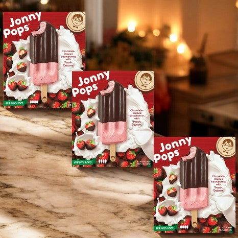 JonnyPops Chocolate Dipped Cherries With Fresh Cream-3 Count