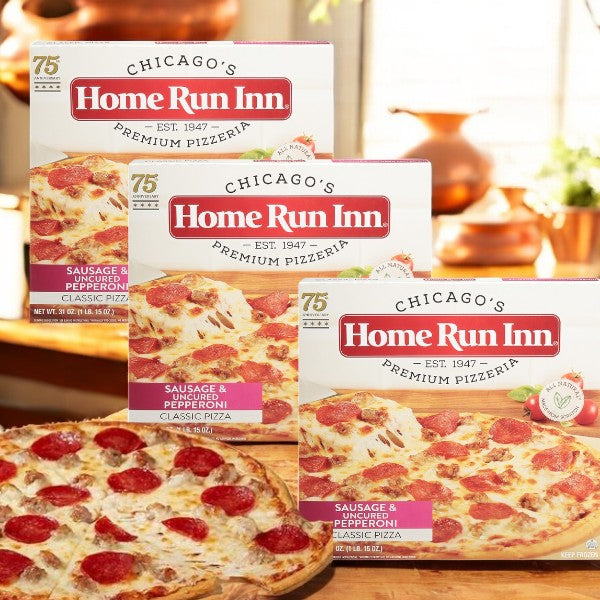 Home Run Inn Family Size Classic Frozen Sausage and Uncured Pepperoni Pizza, 31 oz. - 3 Count