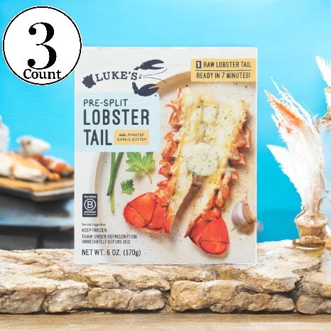 Luke's Lobster Pre-Split Lobster Tail With Roasted Garlic Butter- 3 Count