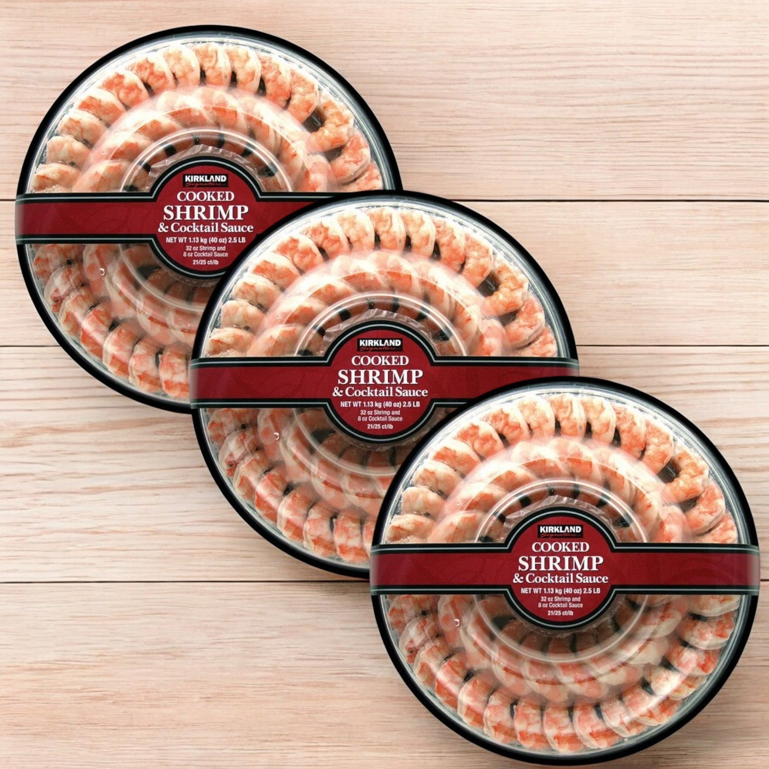 Kirkland Signature Shrimp Ring with Sauce, 21-25 count, 40 oz - 3 Count